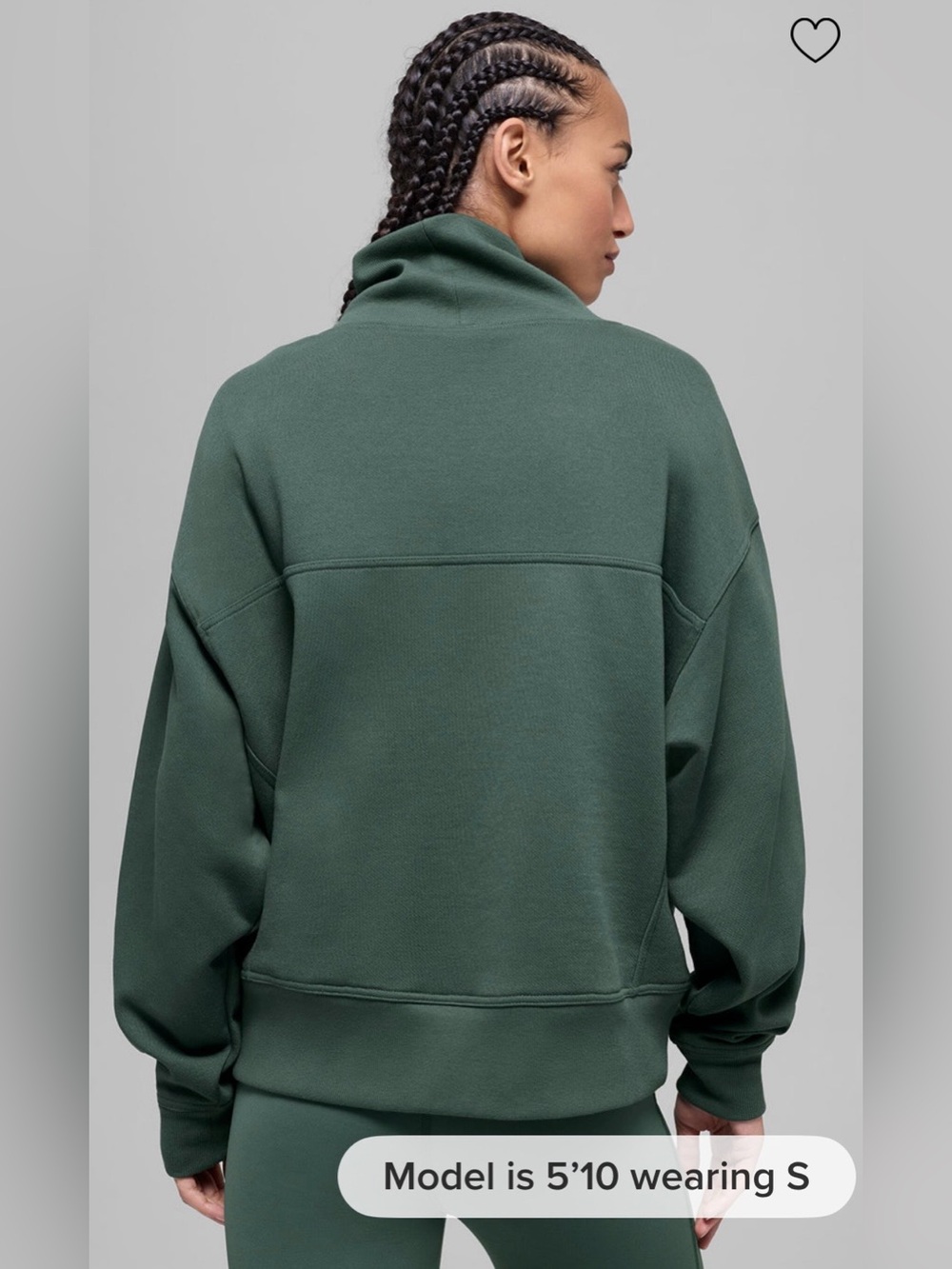 Alo Yoga NWT Hazy Mock Neck Pullover Sweatshirt Pockets in Clover Green Size S - Picture 3 of 10